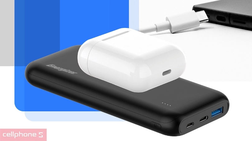 Khả năng tương thích, hỗ trợ thông qua 3 cổng sạc đầu ra của pin sạc dự phòng Energizer QE10009PQ 10000mAh