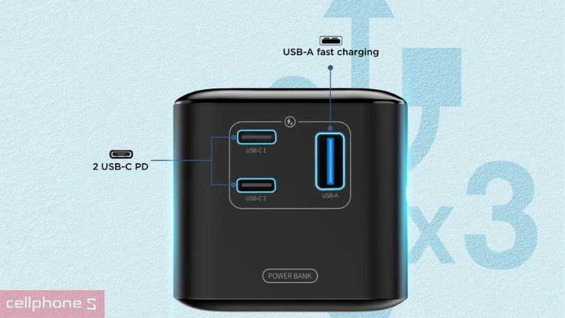 Thiết kế sạc dự phòng Energizer XP27000 27.000 mAh /3.6V 140W