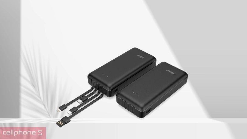 Đánh giá sạc dự phòng Golf 20.000mAh tích hợp dây L206