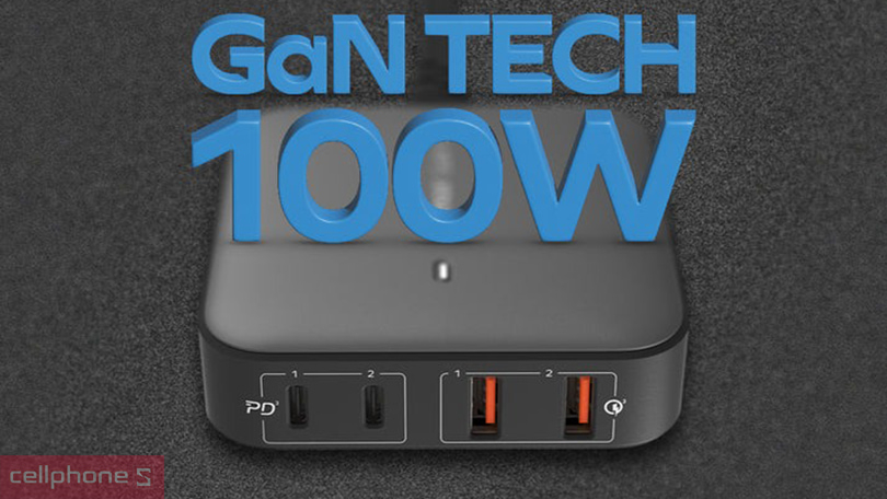 Củ sạc Momax 100W 4 cổng GAN Desktop có phích cắm EU - Lựa chọn sạc đa năng, an toàn