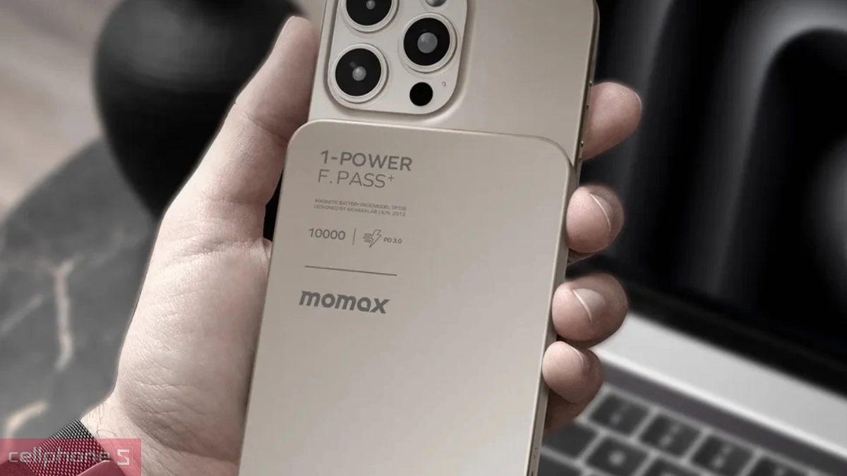 Thiết kế, chất liệu của pin sạc dự phòng Momax từ tính 1 Power F Pass Plus 10000mAh 30W