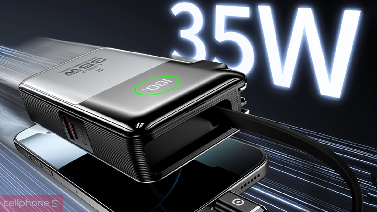 Công suất pin sạc dự phòng MoveSpeed 10.000mAh 35W 1A1C MSP13