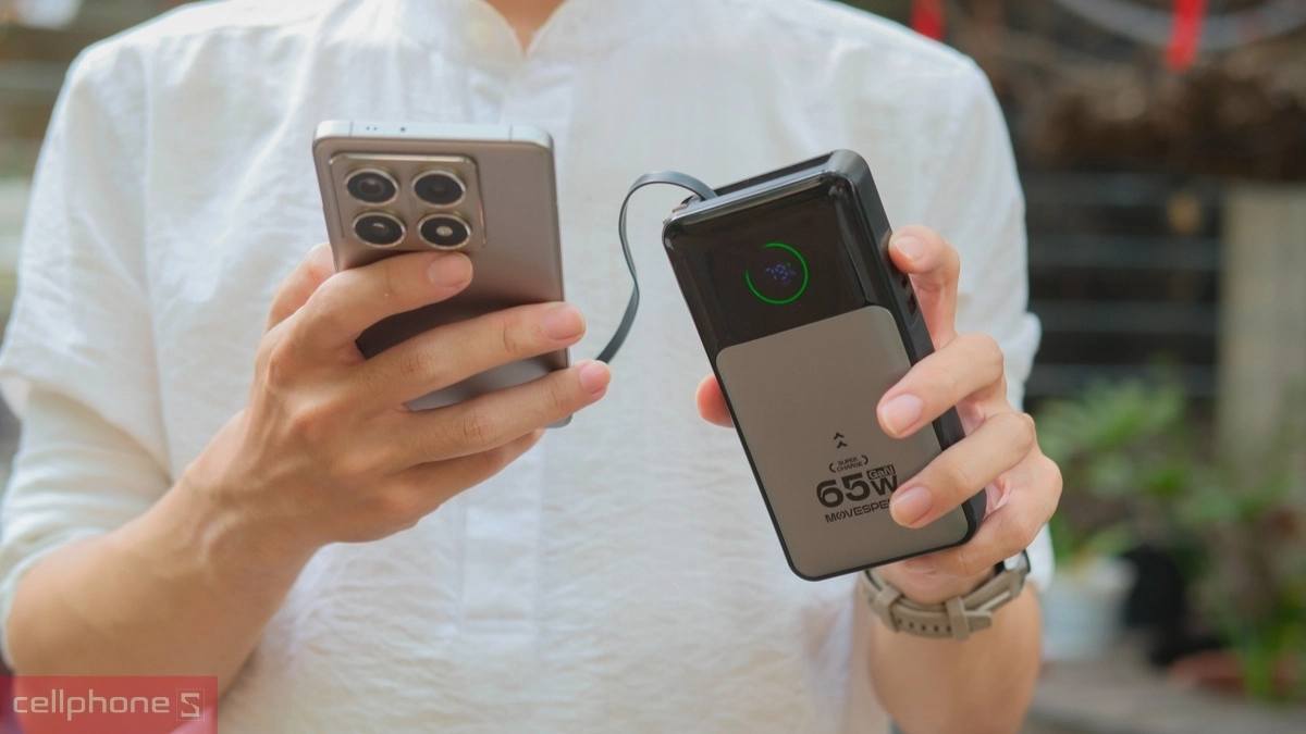 Công suất pin sạc dự phòng Movespeed 20000mAh 65W 1A1C MSP14