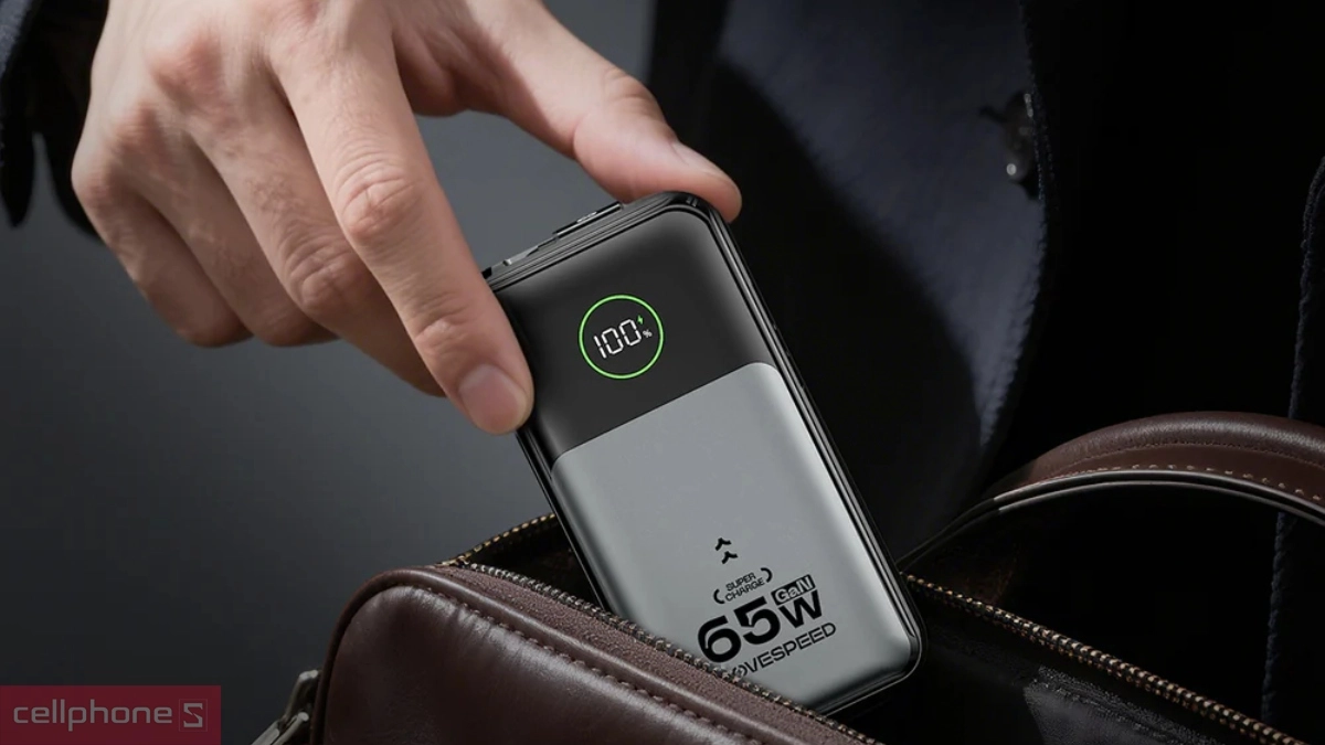 Kích thước pin sạc dự phòng Movespeed 20000mAh 65W 1A1C MSP14