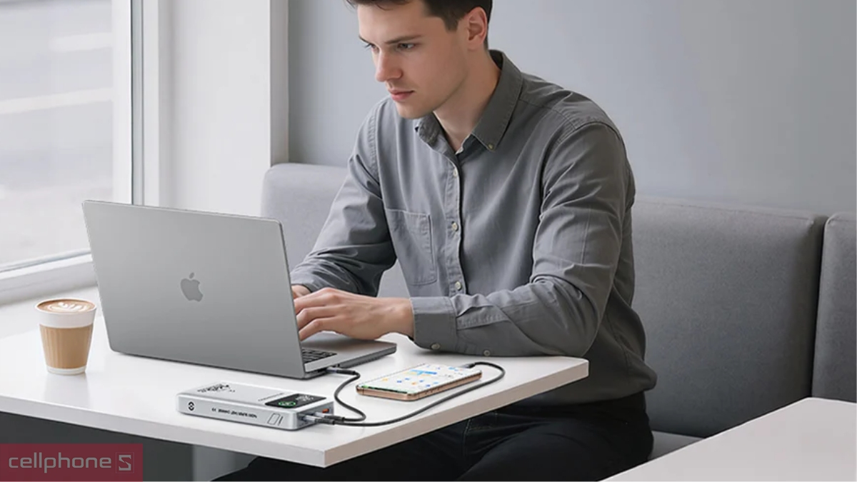 Pin sạc dự phòng Movespeed 25000mAh 145W 2C1A M25 có màn hình, dung lượng lớn