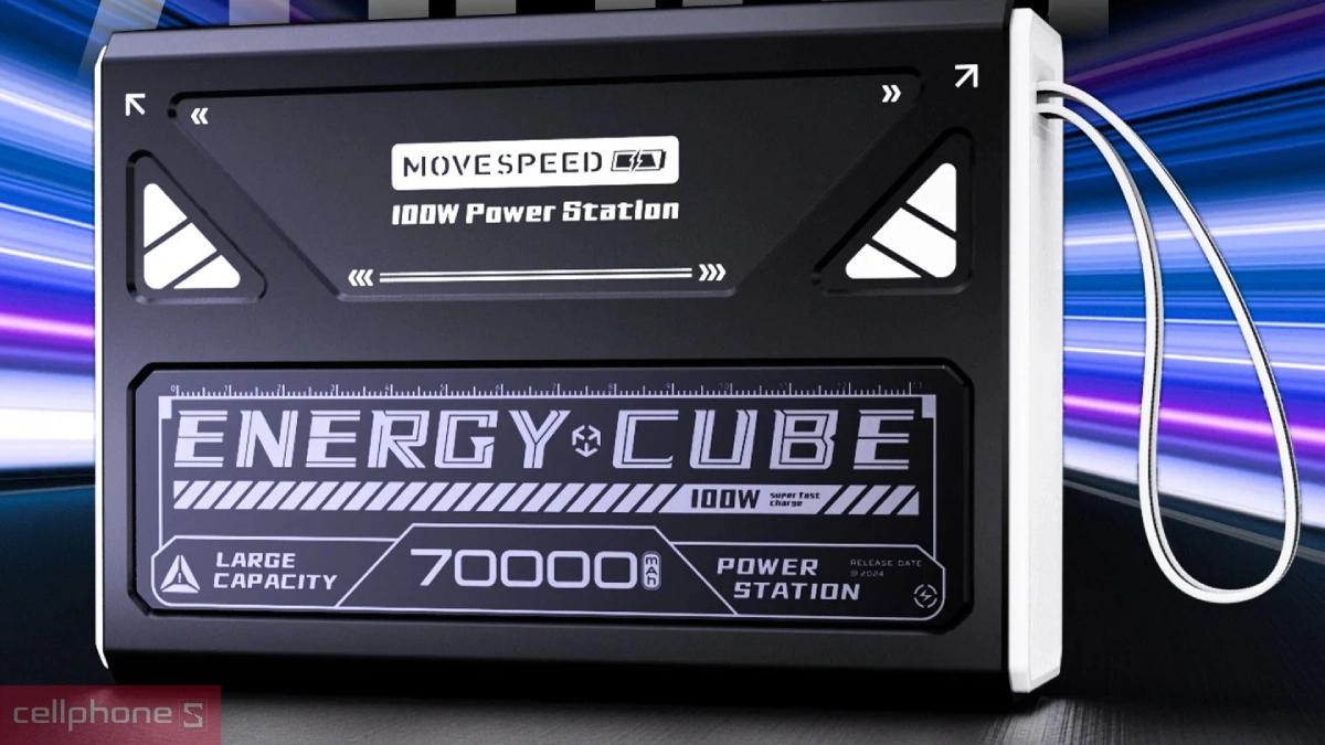 Dung lượng pin ấn tượng của pin sạc dự phòng MOVESPEED 70000mAh 100W Z70Pro