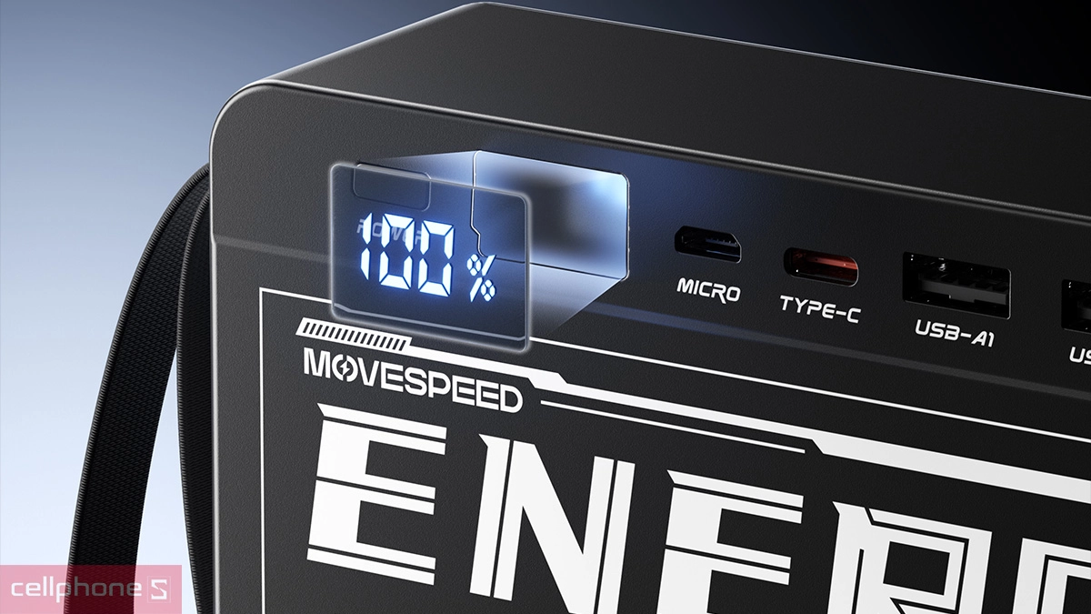 LED pin sạc dự phòng Movespeed 70000mAh 35W nhiều cổng Z70E