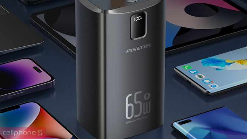 Công suất sạc của pin dự phòng Pisen Pro 65W 60.000mAh