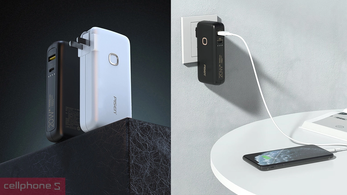 Pin sạc dự phòng PISEN QUICK High Power Box 10000mAh 20W - Sạc nhanh hơn, linh hoạt hơn