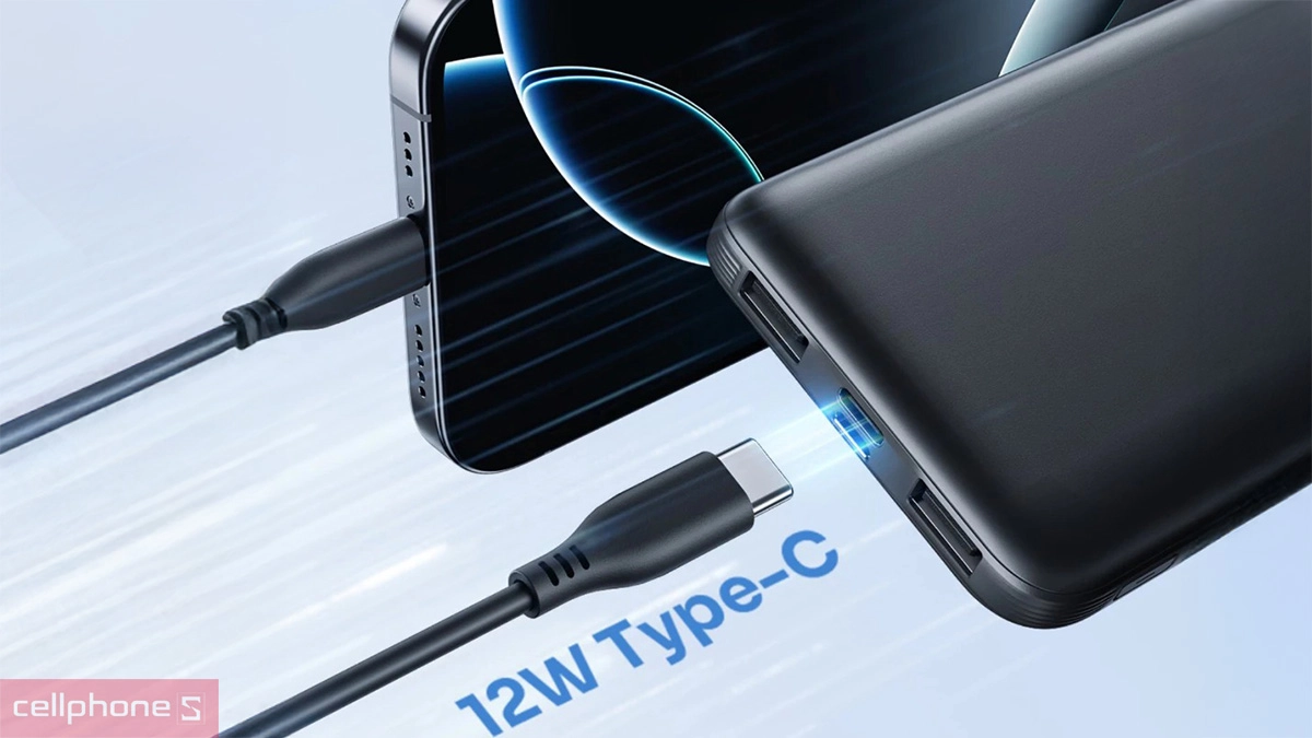 Công suất sạc pin sạc dự phòng ROBOT 10000mAh 12W RT180