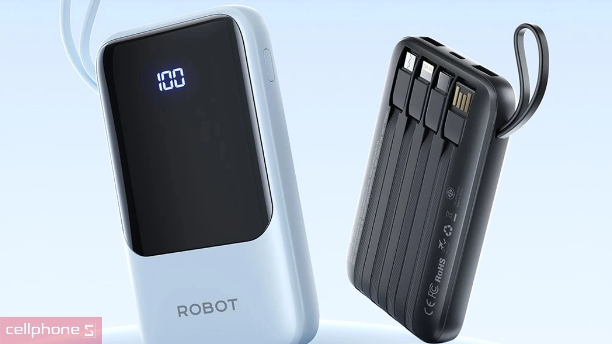 Thiết kế sạc dự phòng Robot 1C2A 10000mAh RT18
