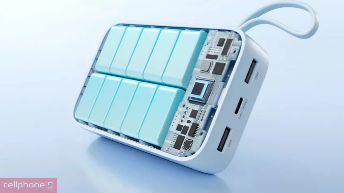 Thiết kế sạc dự phòng Robot 1C2A 10000mAh RT18