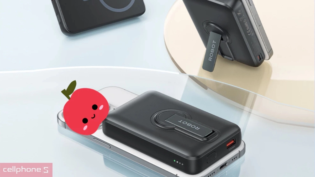 Công suất sạc của pin sạc dự phòng Robot không dây 10000mAh 20W xoay 360 RT15