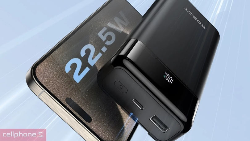 Số cổng sạc, tốc độ sạc của pin sạc dự phòng ROBOT RT25 20000mAh 22.5W