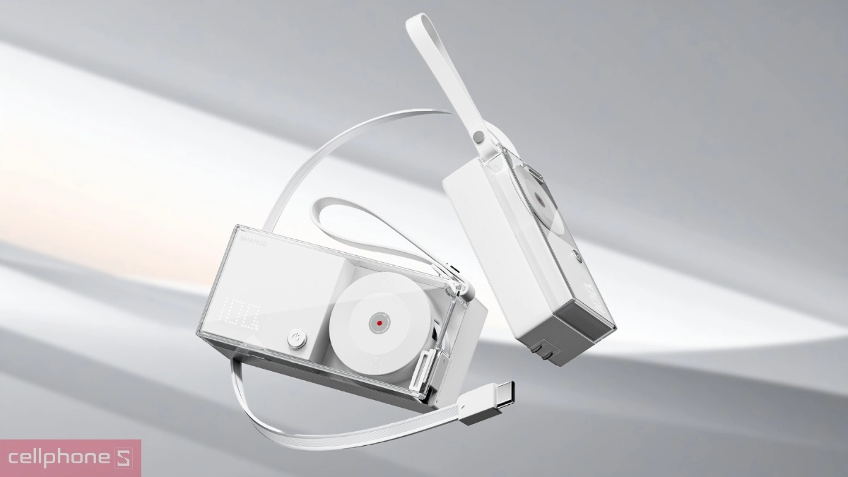 Pin sạc dự phòng Sharge 3 in 1 10000mAh 30W - Kết hợp 3 trong 1, thiết kế trong suốt