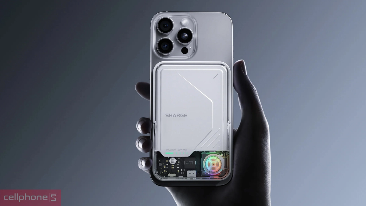 Công suất pin sạc dự phòng Sharge IceMag 2 không dây Qi2 10000mAh 15W 30W