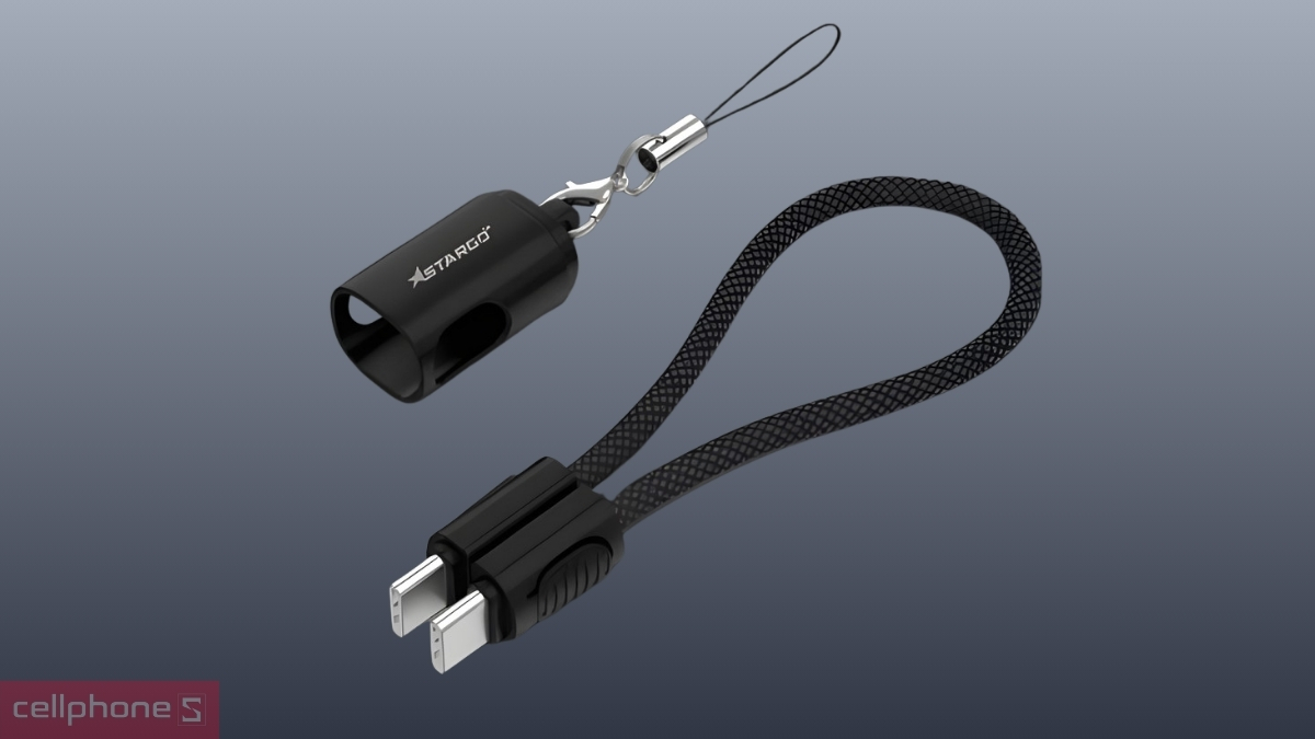 Cáp USB-C To C Stargo R2 60W 0.2m - Kiểu dáng móc khóa, sạc nhanh ổn định