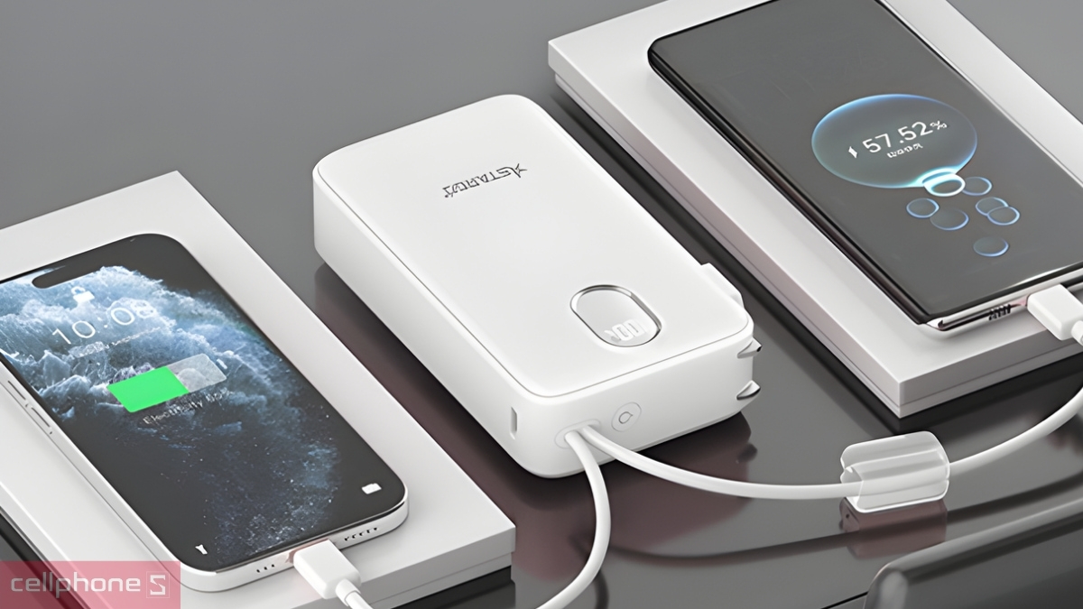 Pin sạc dự phòng Stargo Gem 2 Plus 20000 MAH 22 5W cáp đôi – Năng lượng dồi dào, tích hợp cáp sạc tiện lợi