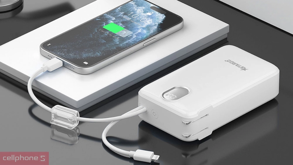 Pin sạc dự phòng Stargo GEM 3 10000mAh 22.5W cáp đôi - Dung lượng pin lớn và tốc độ sạc nhanh chóng