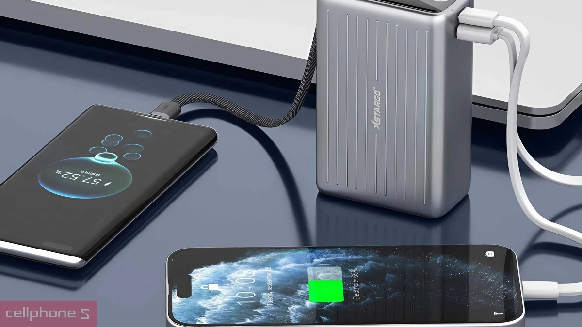 Pin sạc dự phòng Stargo Hypercharge 25000mAh 100W có kích thước chỉ 106 x 68 x 40 mm