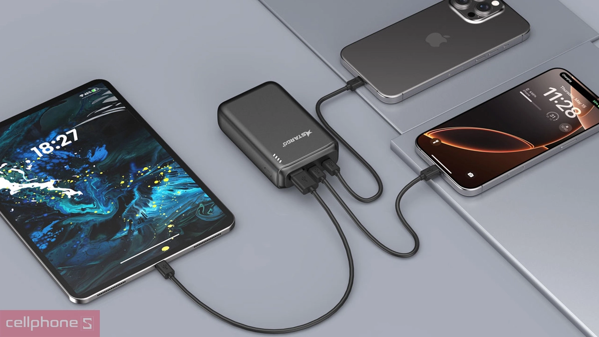 Pin sạc dự phòng StarGO Star X1 Power 10000mAh sử dụng cell pin Lithium-Polymer