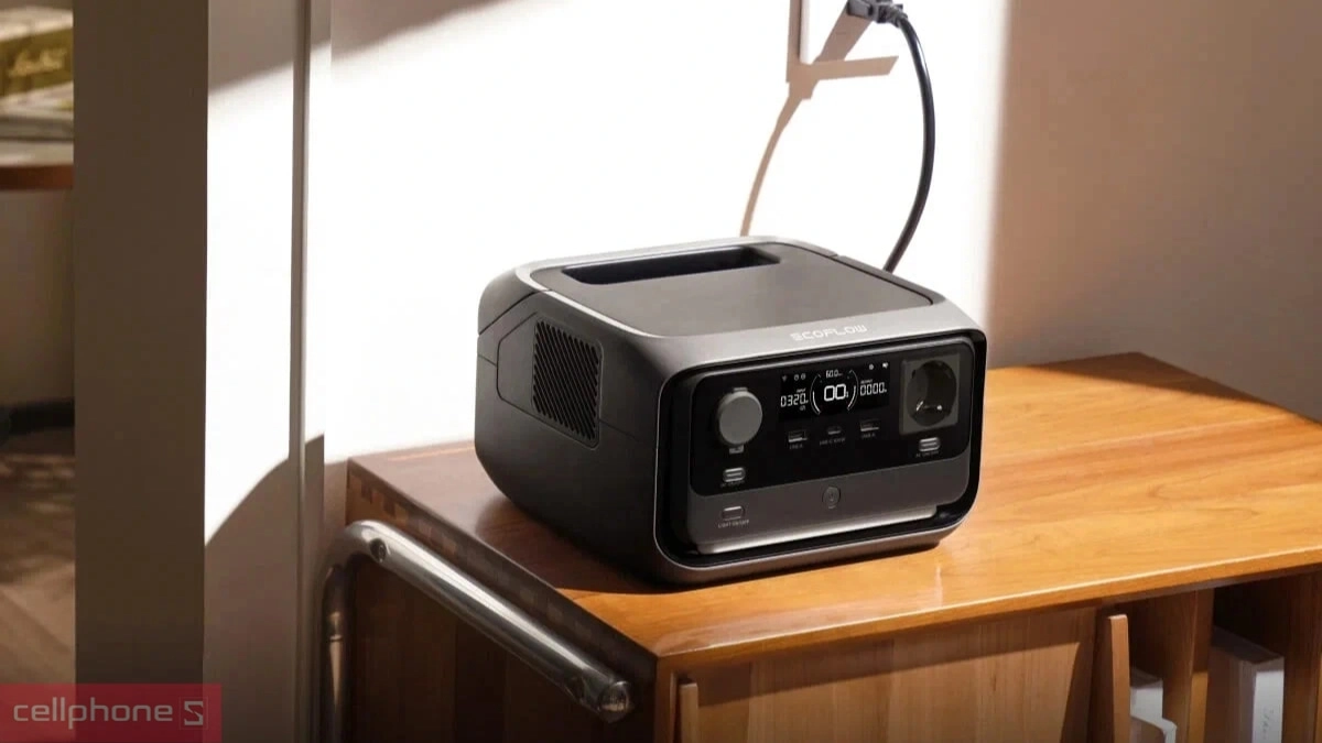 Kiểu dáng trạm sạc dự phòng EcoFlow River 3 Max Plus 858Wh 600W bản in