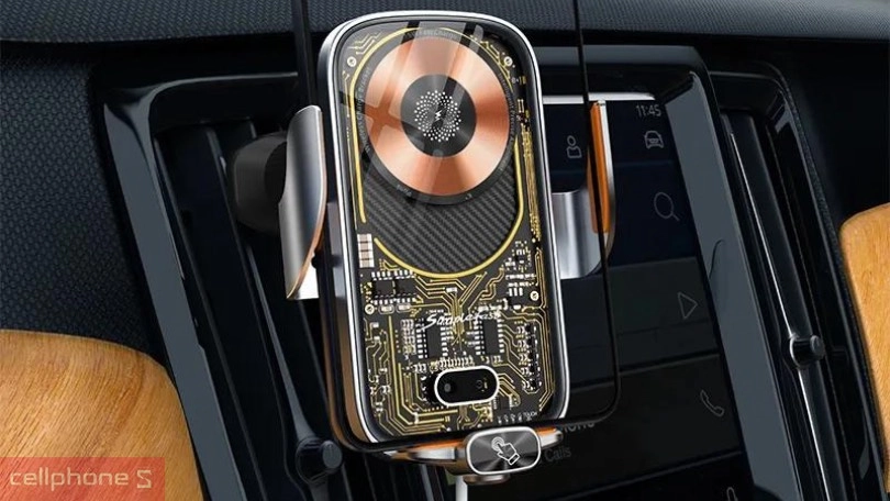 Tẩu sạc ô tô không dây Trusmi CC07 15W có giá đỡ - Sạc nhanh chóng, giữ điện thoại tiện lợi