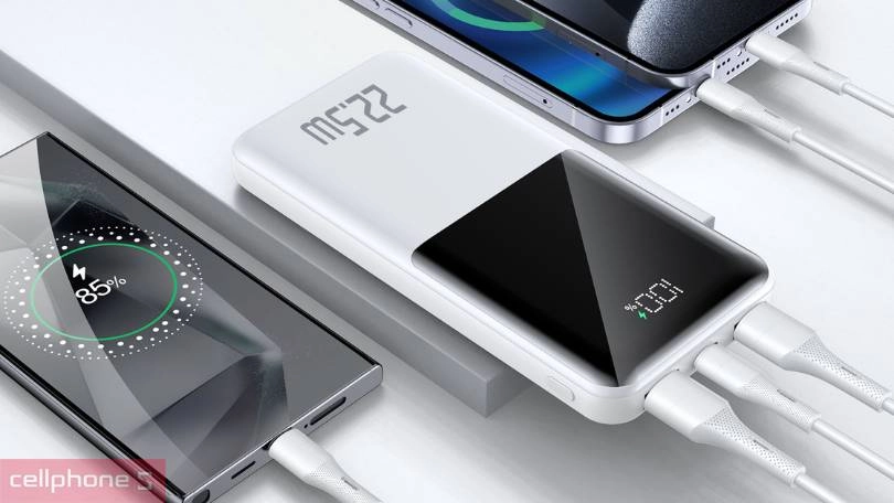 Pin sạc dự phòng Trusmi Dgital PB03 10000mAh PD 22.5W - Dung lượng cao, hiển thị trực quan