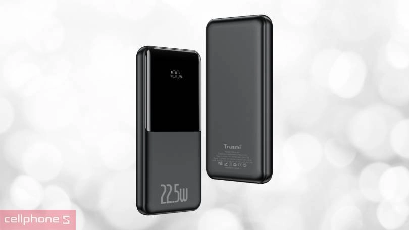 Pin sạc dự phòng Trusmi Dgital PB03 10000mAh PD 22.5W - Dung lượng cao, hiển thị trực quan