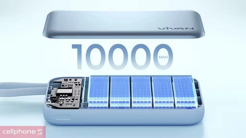 Dung lượng pin sạc dự phòng không dây VIVAN VBP-W13 10000mAh 20W