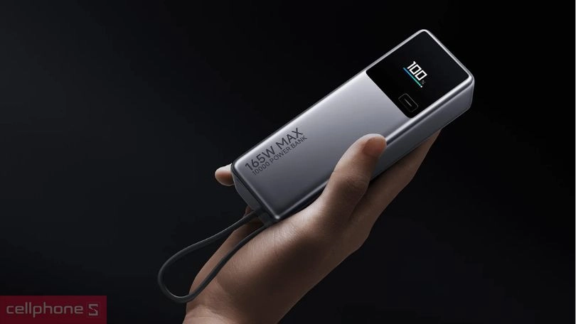 Pin sạc dự phòng Xiaomi 10000mAh 165W kèm cáp type C sạc vượt trội, linh hoạt