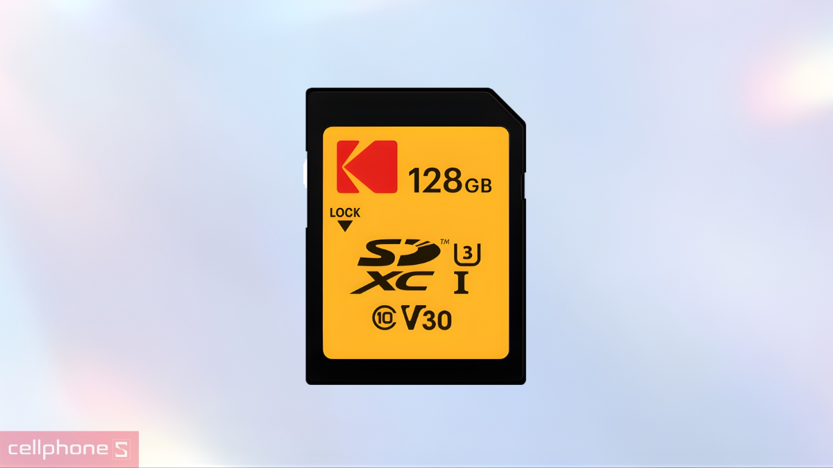 Thẻ nhớ SD Kodak 128GB UHS-I U3/V30/A1 quay video 4K 
