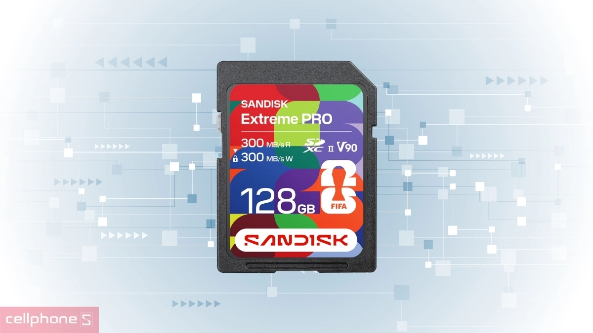 Dung lượng thẻ nhớ SDXC Sandisk 128GB Extreme Pro UHS II V90 Fifa World Cup 2026