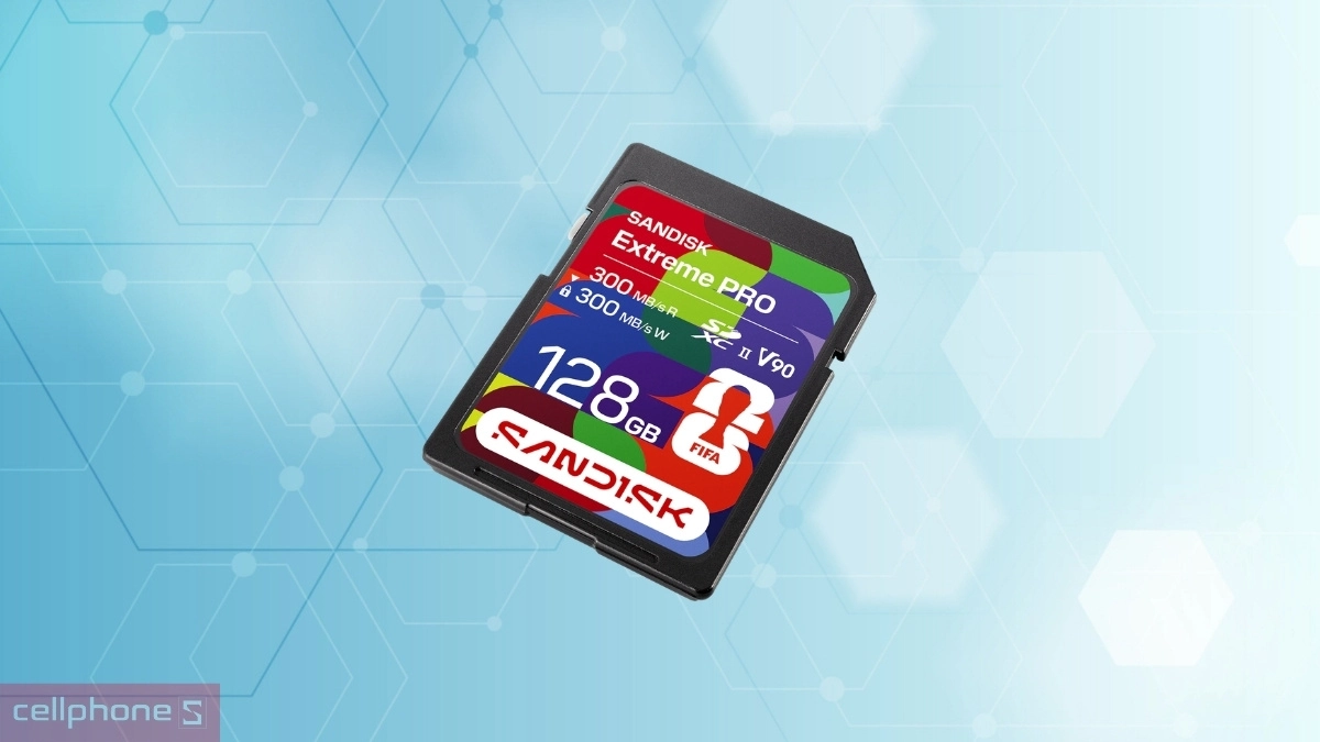 Khả năng lưu trữ thẻ nhớ SDXC Sandisk 128GB Extreme Pro UHS II V90 Fifa World Cup 2026