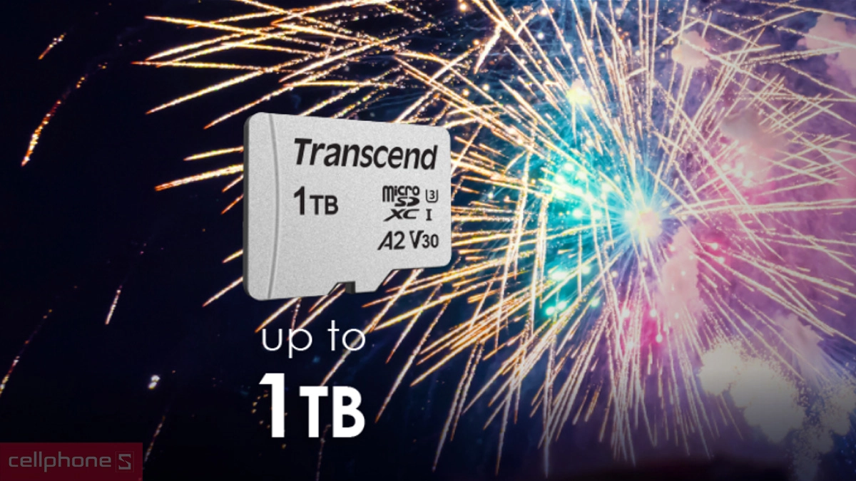 Dung lượng thẻ nhớ Micro SDXC Transcend UHS-I U1 A1 1TB kèm Adapter