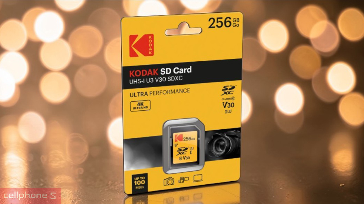 Độ bền thẻ nhớ SD Kodak 256GB UHS-I U3/V30/A1