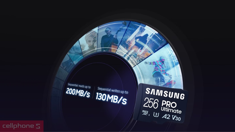 Thẻ nhớ Samsung Pro Ultimate Card Reader 200MBS 256GB - Tốc độ truyền tải ổn định, khả năng tương thích đa dạng