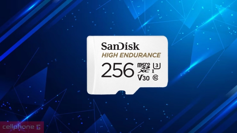 Dung lượng, tốc độ đọc - ghi của thẻ nhớ MicroSD Sandisk High Endurance chuyên camera 256GB