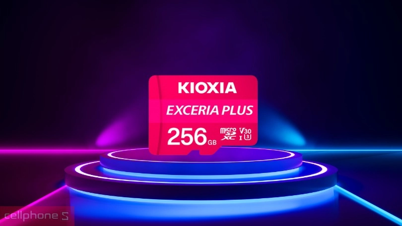 Dung lượng thẻ nhớ MicroSD Kioxia Exceria Plus CL10 UHS-I U3 V30 4K A1 (Adapter) 256GB