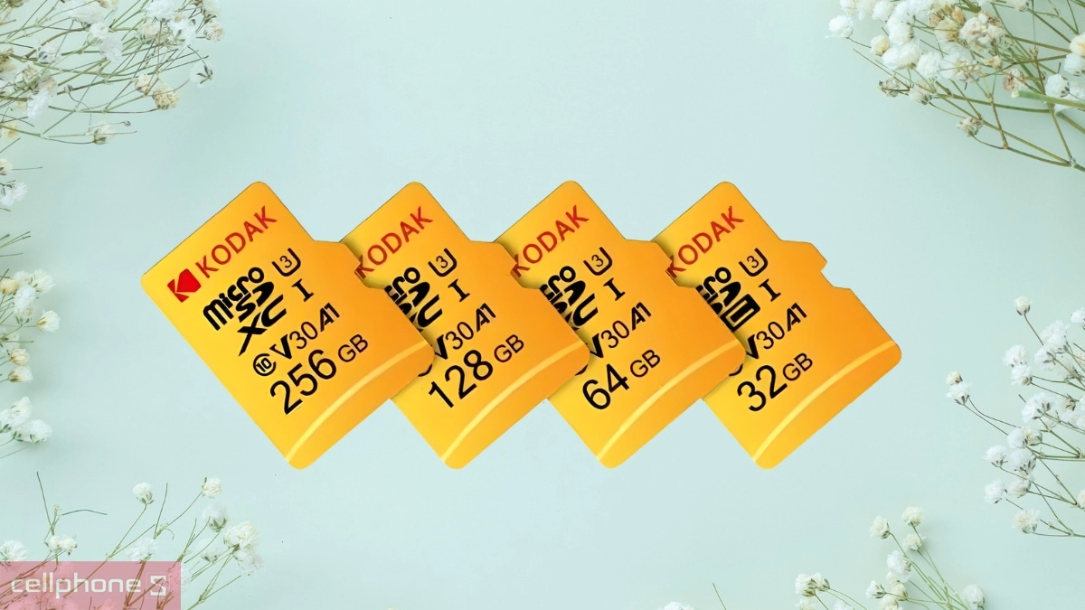 Thẻ nhớ MicroSD Kodak 32GB UHS-I U3/V30/A1 Adapter Kết nối với đa thiết bị