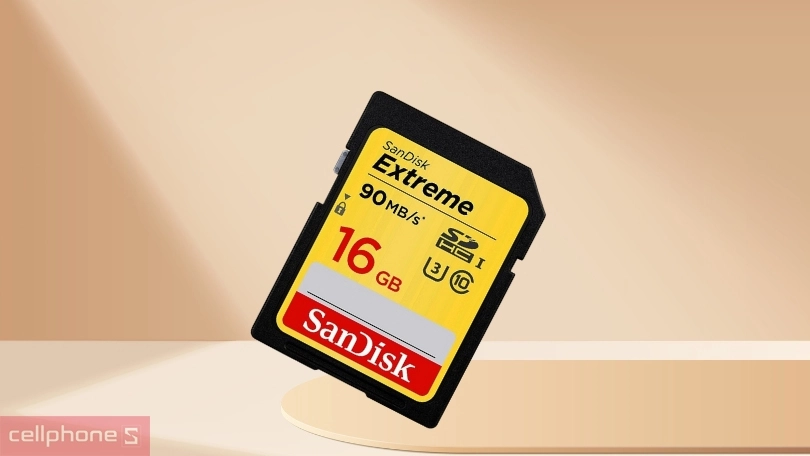 Thẻ nhớ SDHC Sandisk 16GB Extreme 90MB/s - Thẻ nhớ có tốc độ đọc và ghi vượt trội