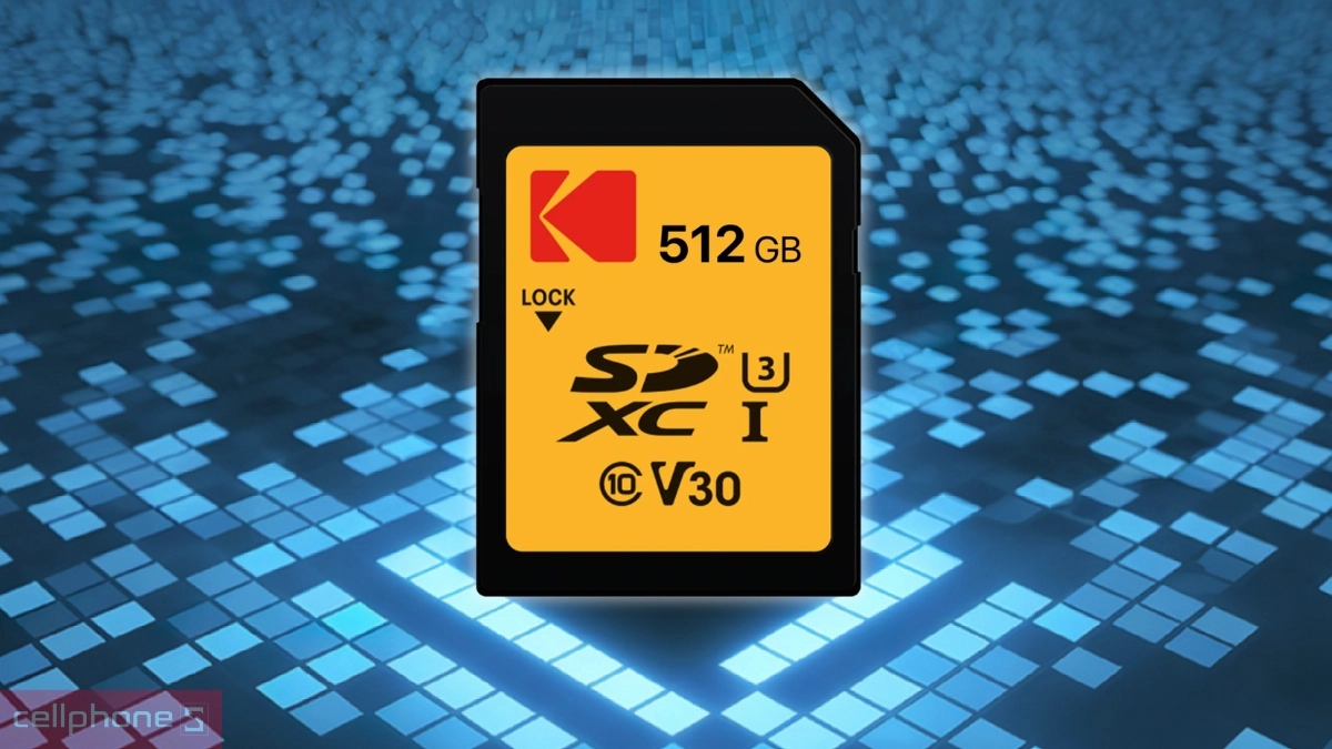 Thẻ nhớ SD Kodak 512GB UHS-I U3/V30/A1 hoạt động bền bỉ