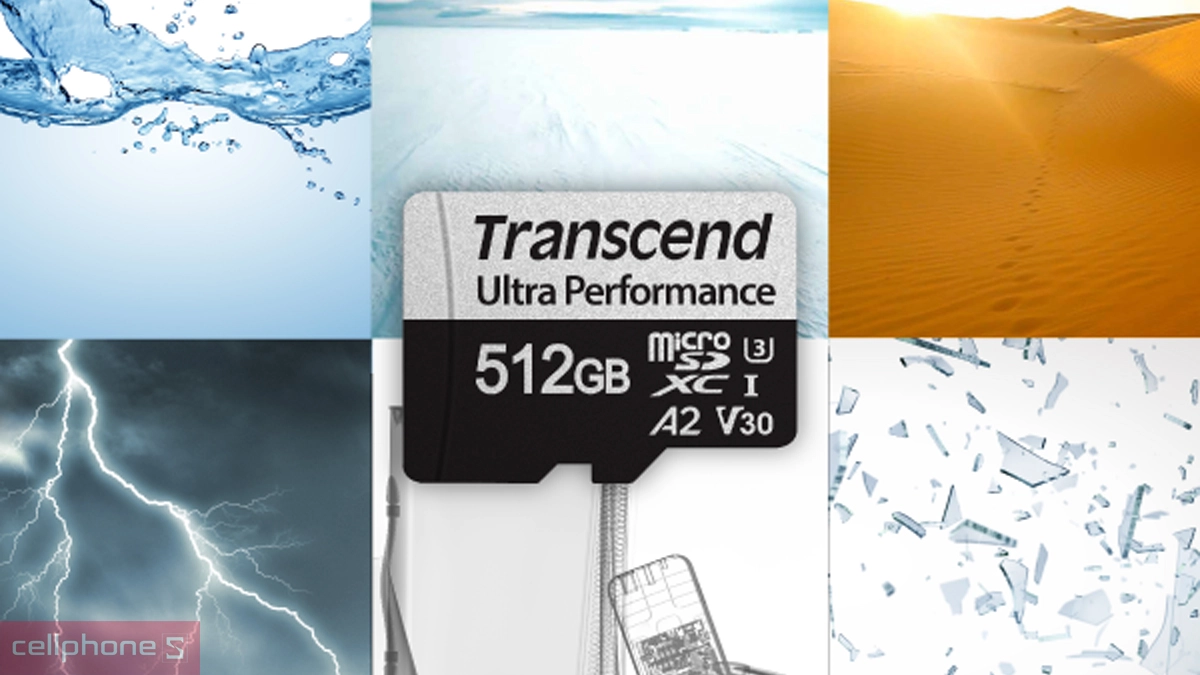 Độ bền, khả năng kháng nước của thẻ nhớ Micro SDXC Transcend UHS-I U3M 512GB kèm Adapter