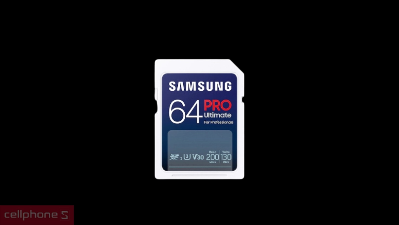 Thẻ nhớ SD Samsung Pro Ultimate full size SDXC 64GB bảo mật cao, bền bỉ