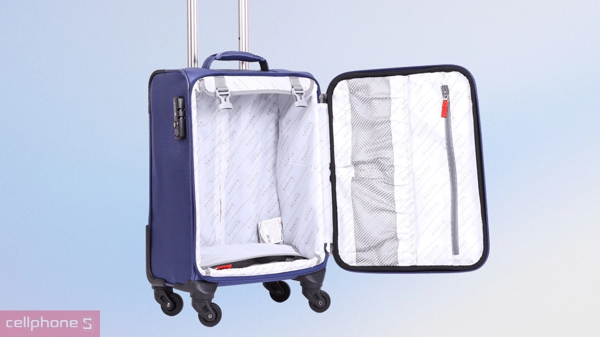 Cấu trúc vali vải Sakos Champion 18 inch