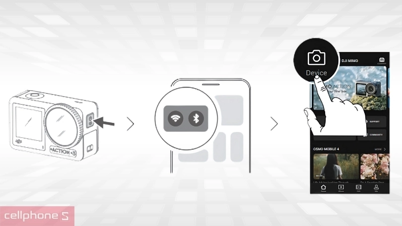 Hướng dẫn kết nối camera hành động DJI Osmo Action Mini Nano 4K Standard với điện thoại