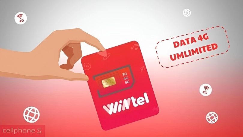 Sim 4G WINTEL WIN69X 20GB/tháng - Tốc độ truy cập cao, chuyển đổi eSim tiện lợi