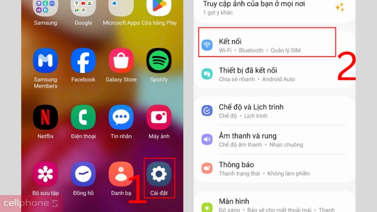 Đối với điện thoại Android