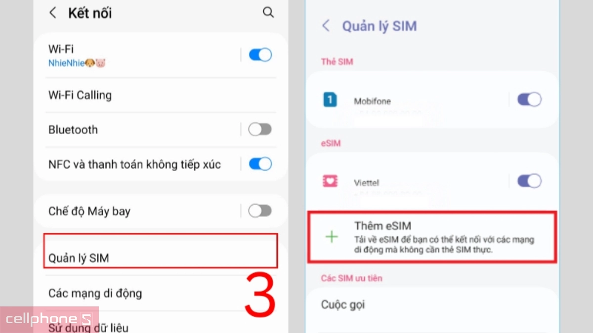 Đối với điện thoại Android