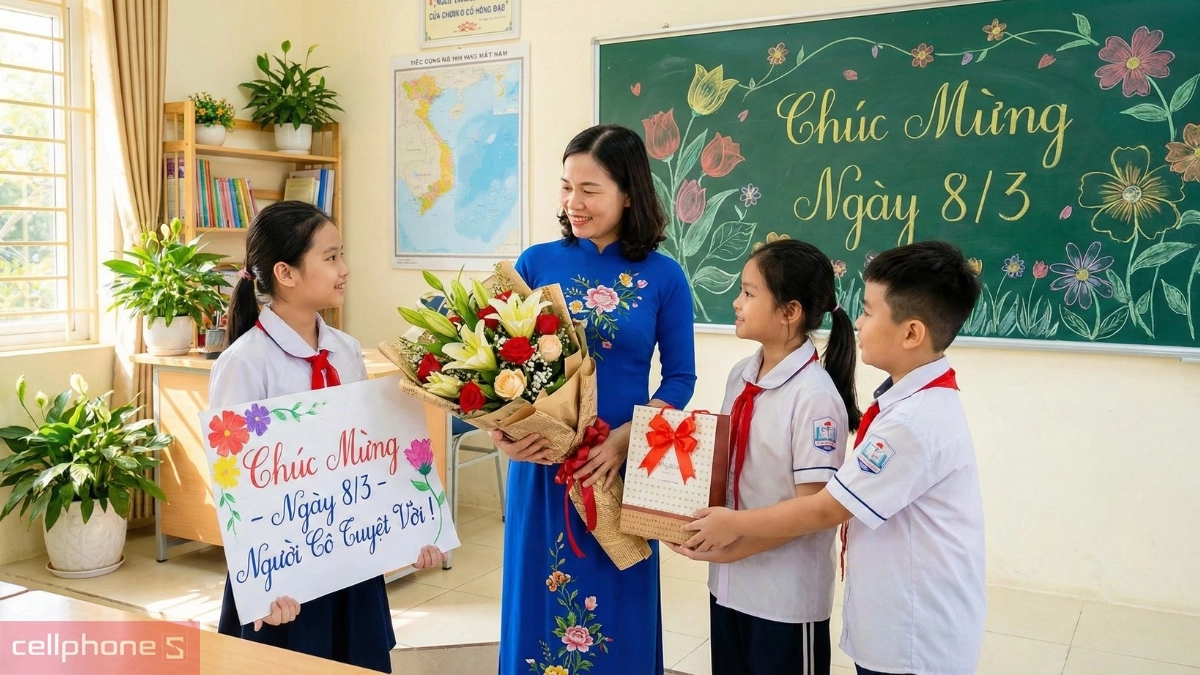 Hoa và quà lưu niệm - Quà tặng cô 8/3 truyền thống